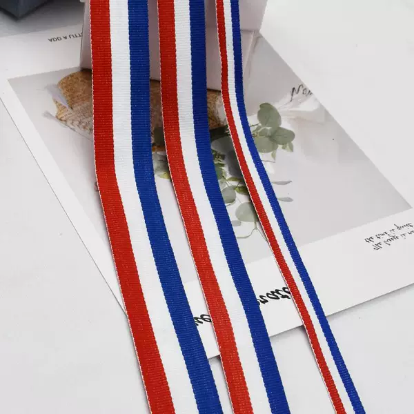 Spot red, white and blue color polyester webbing medal webbing handbag scarf pants side belt Hemming accessories belt