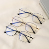 新款防藍光平光眼鏡框架大框複古金屬框可配近視有度數光學鏡批發