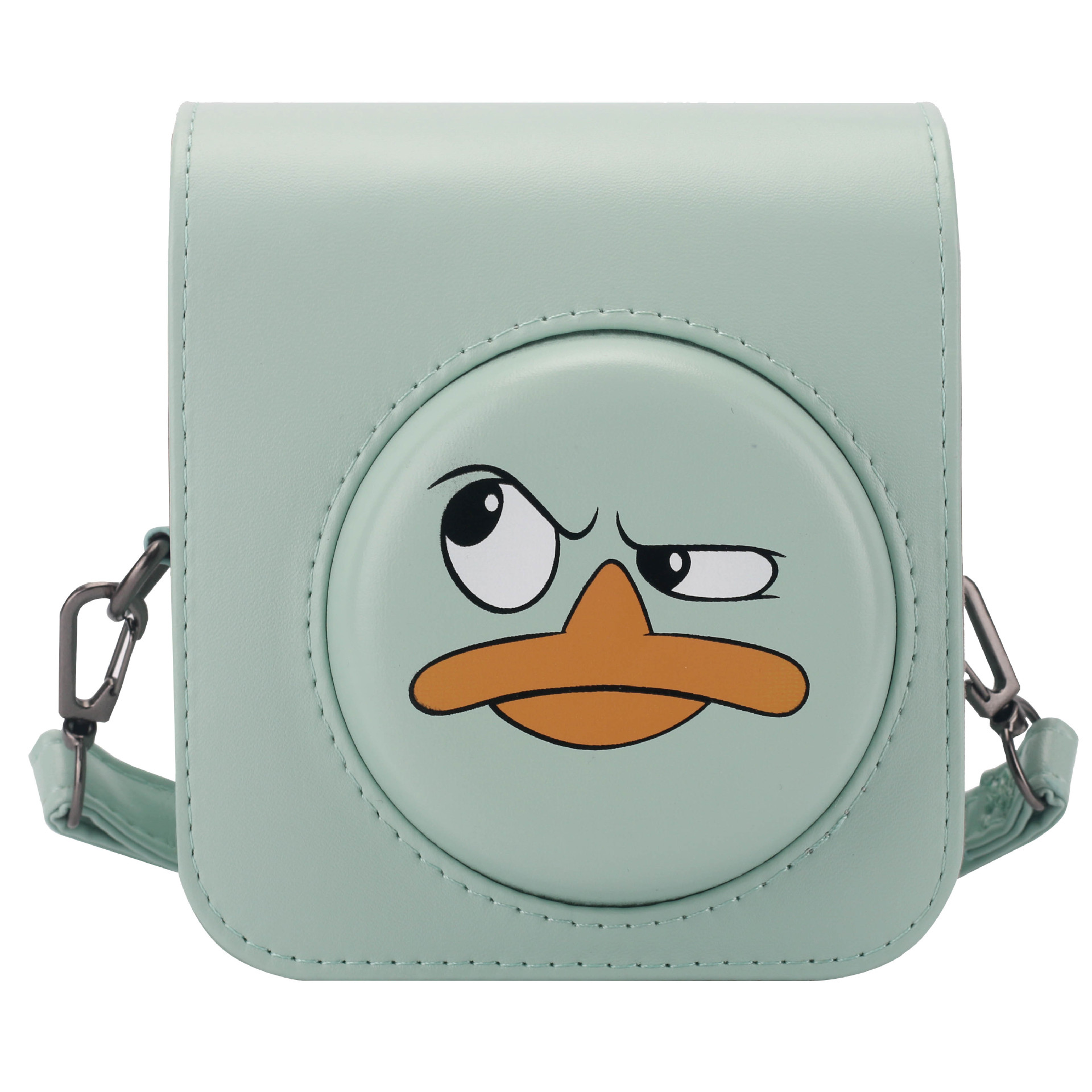 Entrega de una pieza Polaroid mini12 bolsa de cámara de pato de dibujos animados magnética + bolsa trasera Almacenamiento de fotos