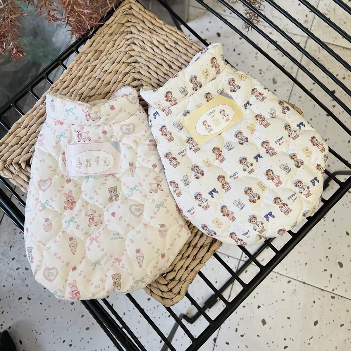 한국어 가을, 겨울 개 따뜻한 목화 옷 애완 동물 조끼 코트 귀여운 슈나우저 테디 BICHON 고양이 조끼
