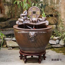 陶瓷金鱼缸阳台办公室客厅流水摆件水缸过滤庭院大缸养鱼盆麦太保