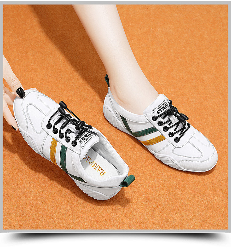 Giày sneaker nữ đế mềm trắng thể thao phối màu be — 3196 màu trắng, 3196 màu be chi tiết 14