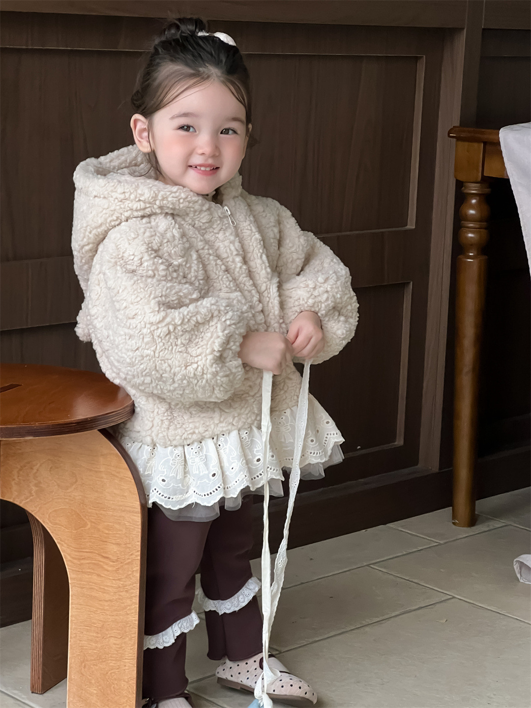 Baby invierno con ropa de terciopelo, ropa de bebé, ropa de invierno, ropa de niños coreana, ropa de niñas con pelo grueso, leggings