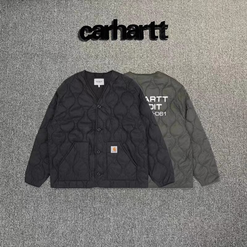 Spot second hair card Hart carhartt machine line cotton jacket collarless cardigan cotton-padded jacket antique coat couple