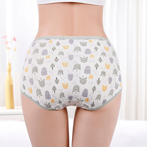 Pure cotton high waist tummy control underwear, printed cotton women's underwear, pure cotton hip lifting briefs manufacturer wholesale