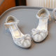 Girls' Semi-Sandals 2025 New Summer Fashion Korean Style Princess Shoes Big Kids Girls Rhinestone Children High Heels