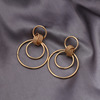 Fashionable accessory, metal earrings, ring, European style, wholesale