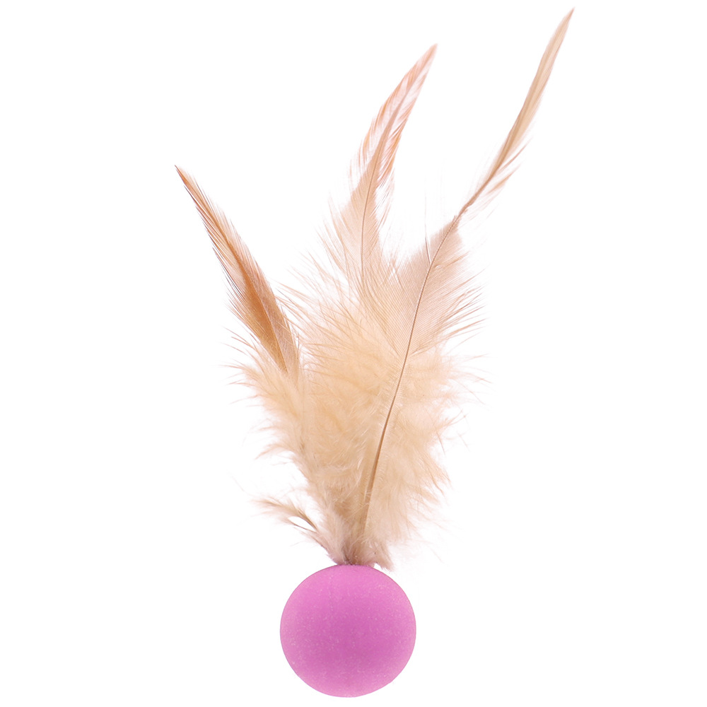 Nuevos juguetes para gatos para aliviar el aburrimiento de la bola de gato, plumas, pelotas de rebote, juguetes para gatos divertidos, pelotas de salto, suministros para gatos