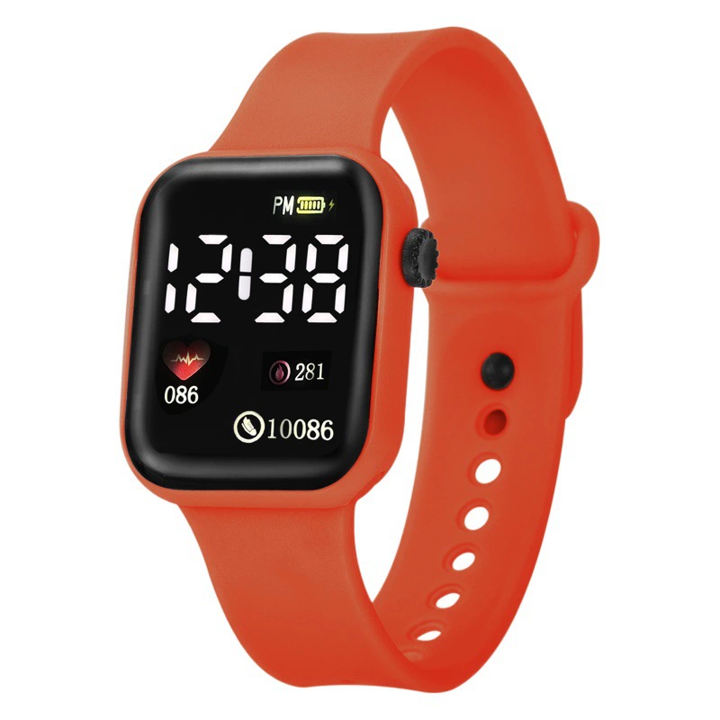 Кнопка с несколькими дисплеями Площадь Земли Электронные часы белый свет Светодиодные Модные Простые студенческие спортивные светодиодные электронные часы