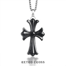 天然缅甸A货翡翠乌鸡种克罗心十字架S925银玉石吊坠男女时尚项链