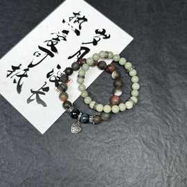 2761抹茶绿色阿拉善+玛瑙+钛钢