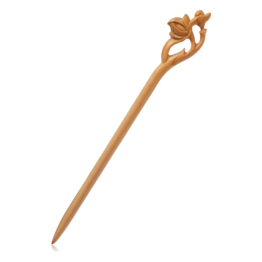 Tiktok Yilu есть у вас шпилька из персикового дерева Cheongsam Hanfu Antler палочки для еды прическа Двусторонняя резная деревянная шпилька в древнем стиле аксессуары