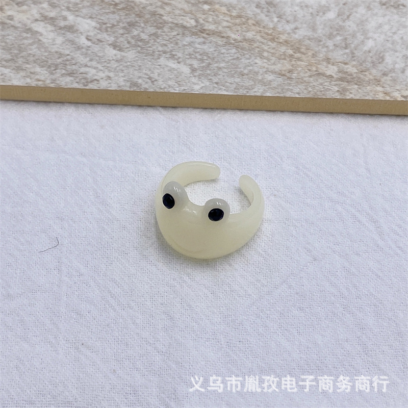Nuevo diseño de anillo animal de moda personalizado transfronterizo anillo de resina de rana ajustable abierto lindo simple