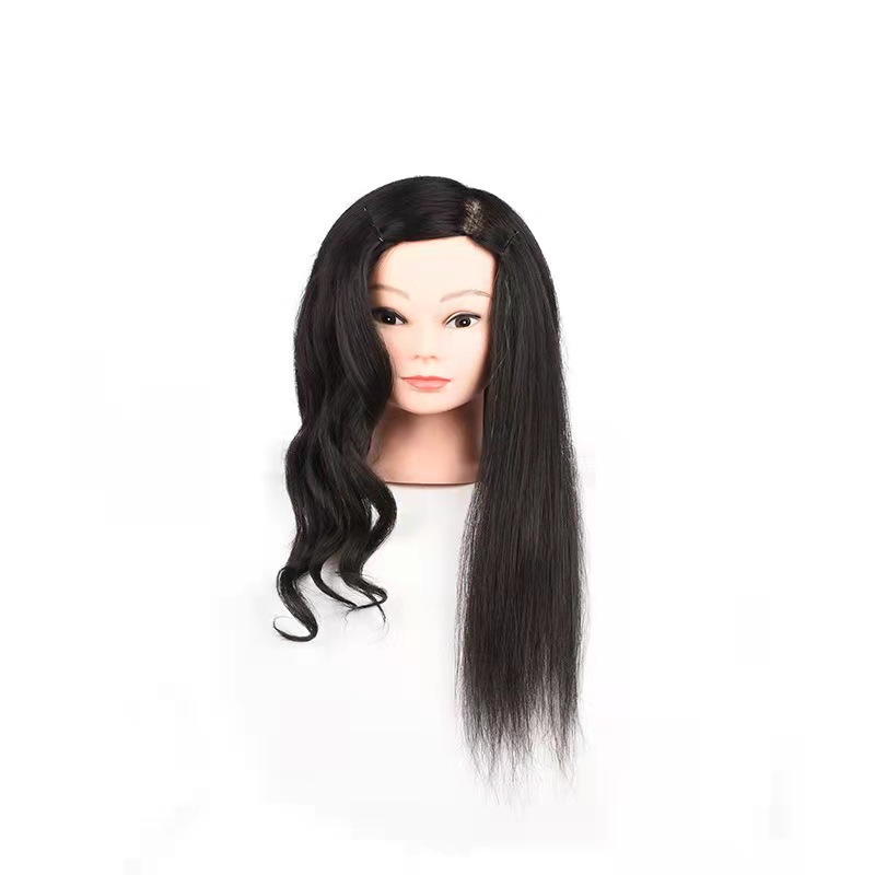 Suministro directo de fábrica cabeza de pelo mezclado molde caliente rollo maniquí cabeza de recorte práctica tijeras finas peluquería muñeca cabeza modelo cabeza