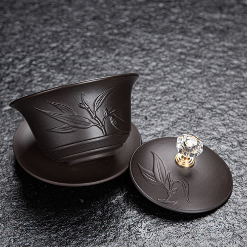 Ceramic high-end purple clay kung fu tea set gift box set Dehua purple clay pot teapot tea cup complete set wholesale custom logo