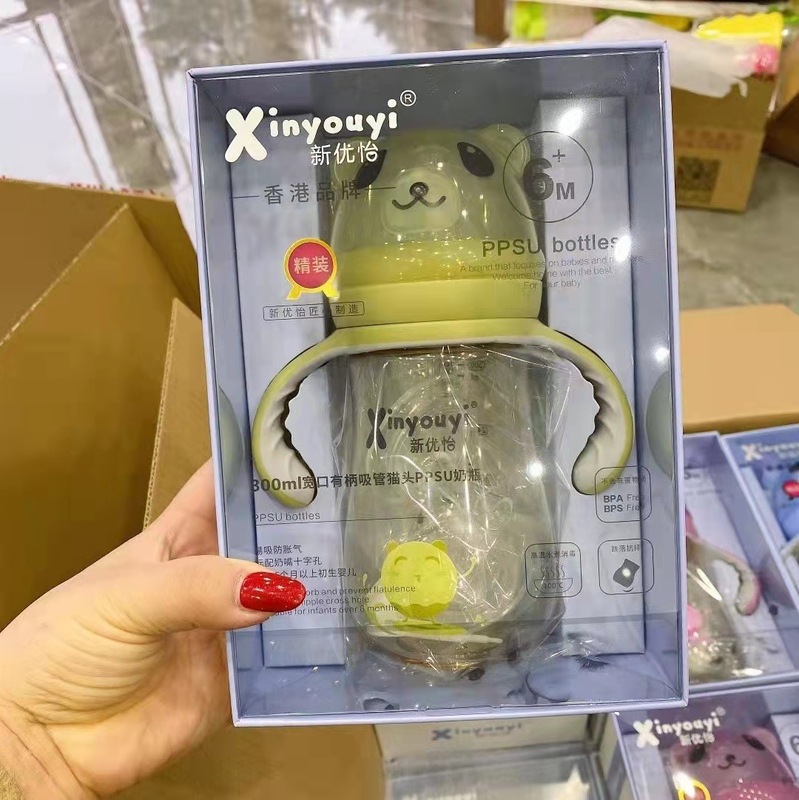 PPSU 哺乳瓶メーカー抗疝痛ボトル 3 目的工場ストロー付き Shixi ブランド生産デザインウォーターカップセット|undefined