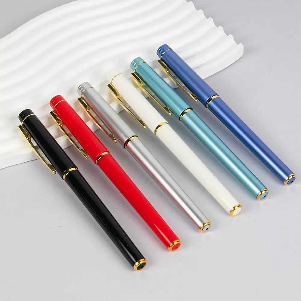 广告笔印LOGO中性笔签字刻字高档商务黑色水性礼品笔可印刷