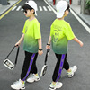 Summer clothing, children's sports set for boys, with short sleeve, gradient, 2022 collection, suitable for teen, Korean style