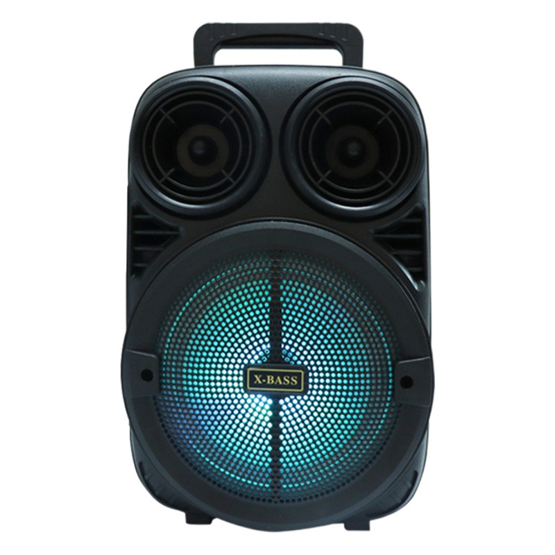 Altavoz Bluetooth portátil para exteriores con subwoofer, micrófono y función de karaoke para bailes de salón.