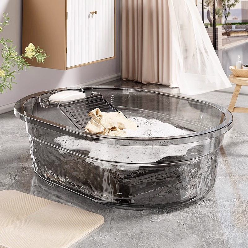 Laundry Tub with Washboard, Extra-Large Thickeneded Footbath for Home Use, Baby, Kidsren, Student Dormitory, Laundry Tub