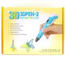 热销3d打印笔立体笔3d画笔三地笔4D笔二代3D打印笔套装儿童创意玩