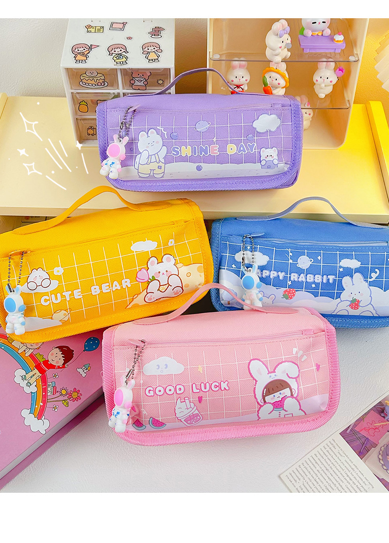 Rabbit Cloth Class Learning Cute Pencil Case display picture 1
