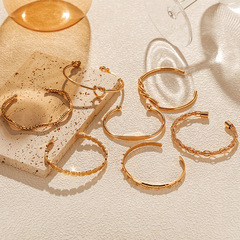 French INS-style minimalist open fine bracelet with an irregular cool vibe, braided rope crossing, retro personalized bangle