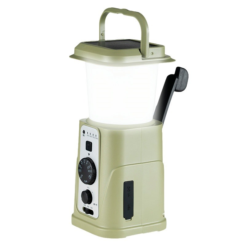 5000mAh aventura al aire libre camping multifuncional Luz de camping manivela energía solar carga tesoro radio