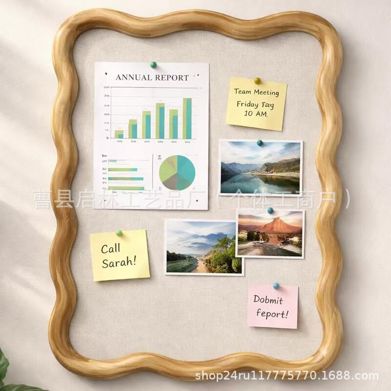 Square Rustic Wooden Photo Frame with Acrylic Wavy Edges, Vintage Wall-Mounted Display Picture Frame