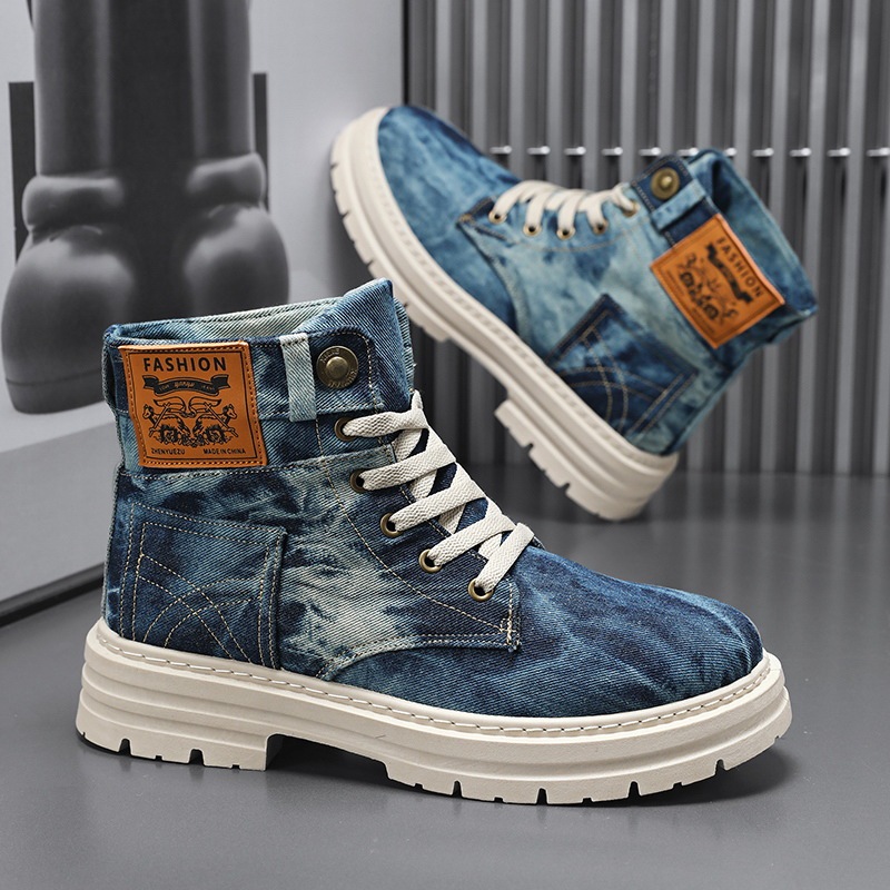 Cross-border Martin Boots Men's 2025 New Spring Men's Shoes British Style Men's High-top Boots Men's Workwear Boots