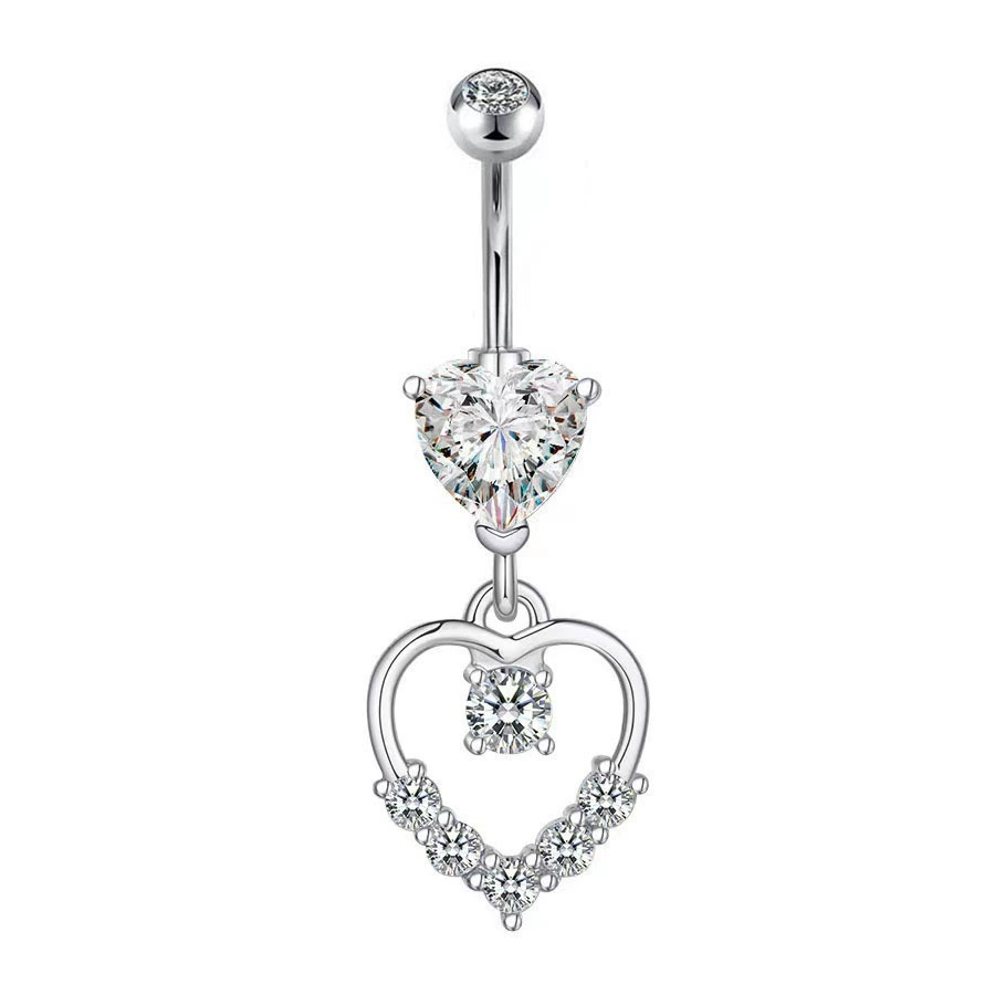 Belly Button Ring, Stainless Steel & Copper, Pink Zircon Accent, Multiple Style Options