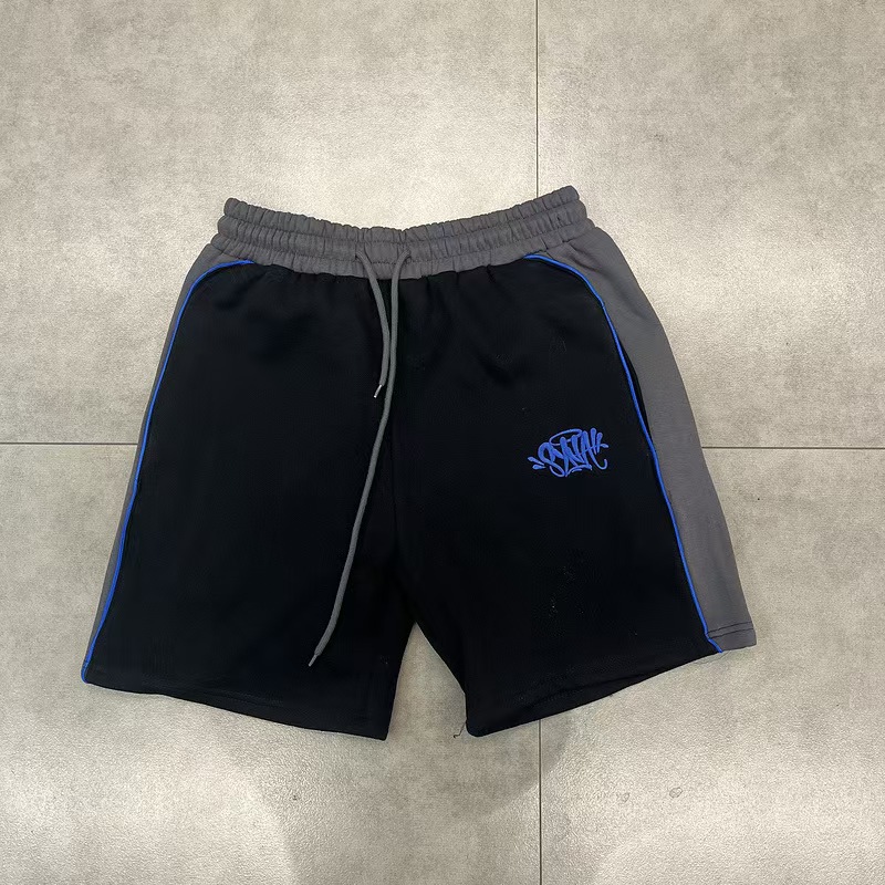 Syna World Sweat Shorts Logo Spliced Black Grey