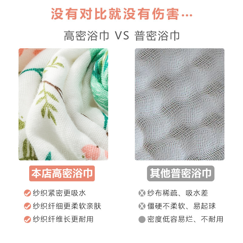婴儿纱布浴巾纯棉超柔吸水新生儿盖毯初生宝宝洗澡包被儿童毛巾被|undefined