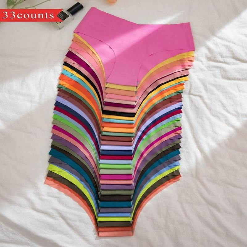 Европейское и американское бесшовное нижнее белье из ледяного шелка, женские трусы с низкой талией, большие размеры, дышащее нижнее белье для подтяжки ягодиц, спортивное нижнее белье для девочек