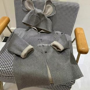 South Korea children's clothing 2023 autumn and winter new double-sided wool coat children's cartoon koala padded wool coat tide