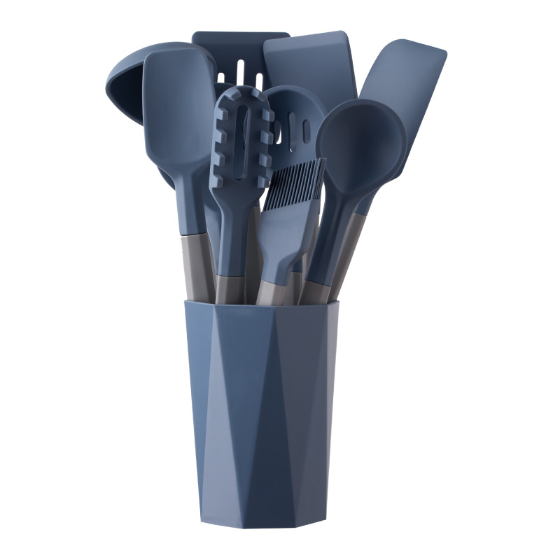 Nueva silicona utensilios de cocina 13 piezas conjunto hogar cocina pala sopa cuchara traje cocina utensilios de cocina traje con cubo de almacenamiento 12 piezas