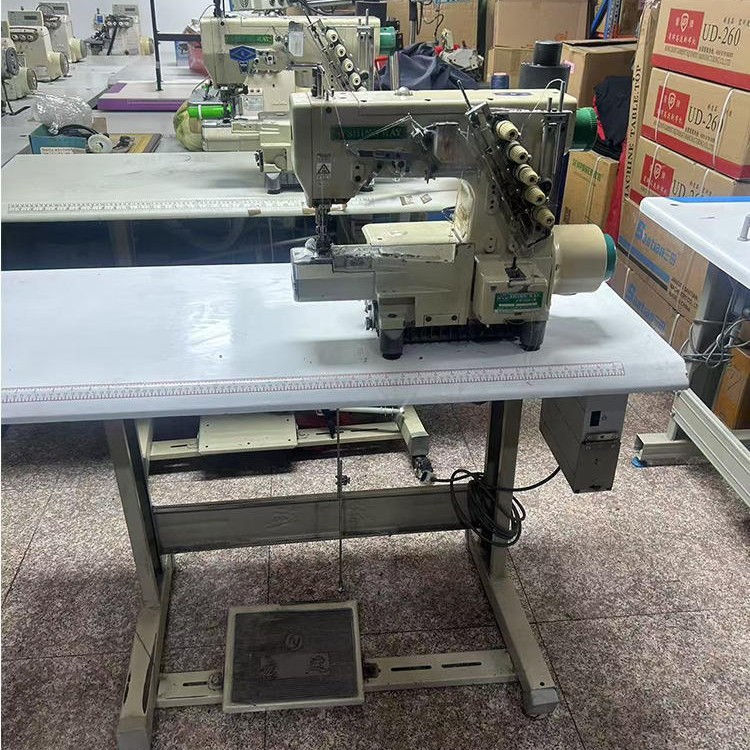服装设备电动缝纫机三针五线绷缝机筒式小嘴T恤坎下摆坎车自动