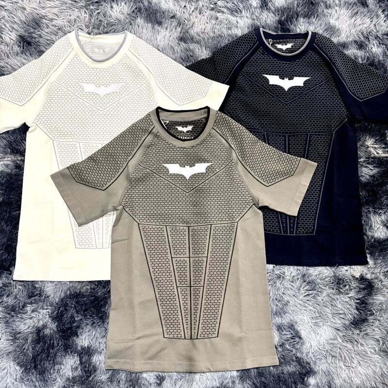 Men's Fitness Tight-Fitting Short-Sleeved Youngla Batman Collaboration Sports Running Training Slim-Fit Round-Neck T-Shirt
