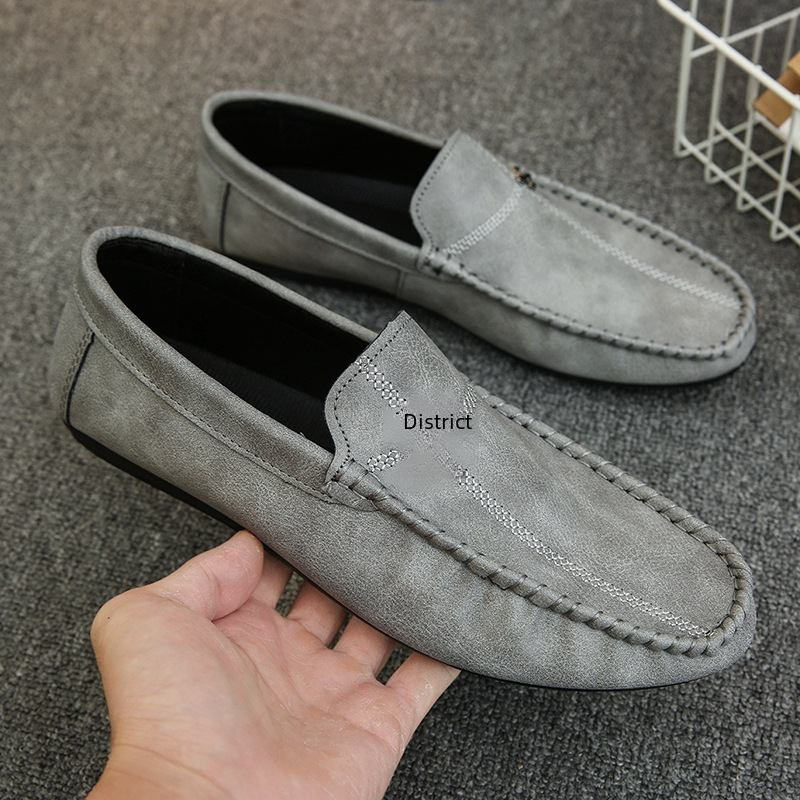 Men's bean shoes soft soft soles youth everything with lazy shoes loafers_voghion.com