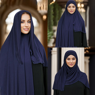 2024 new four seasons solid color scarf mercerized cotton elastic turban cap pullover popular fashion sunscreen cover head