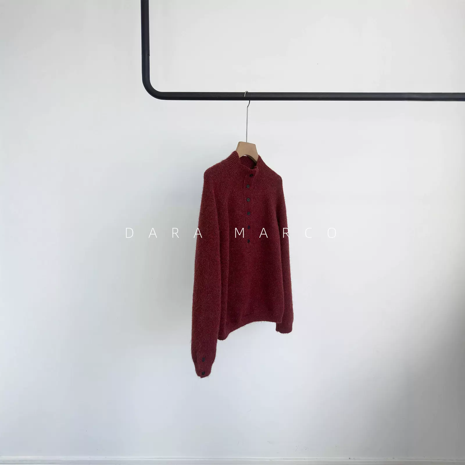 复古绅士风~婴儿羊驼绒羊毛针织衫亨利两穿领花纱毛衣外套女秋冬