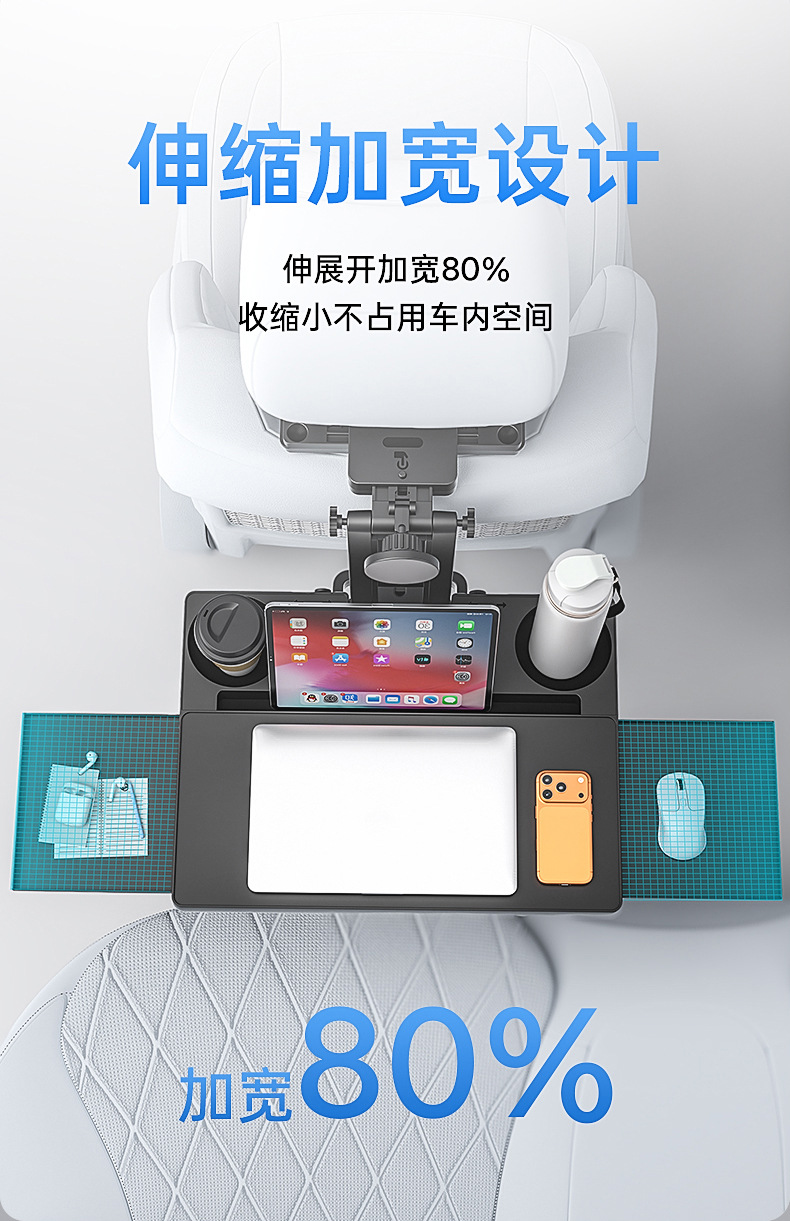 Newly Upgraded All-In-One Car Table Board, Foldable Car Table, Car Dining Table, Floating Dining Table, Computer Stand