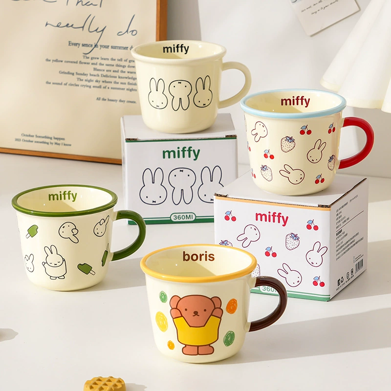 Кружка Miffy из керамики, симпатичная пара, кружка для молока/кофе, чашка для завтрака, домашняя кружка для воды, дизайнерская кружка