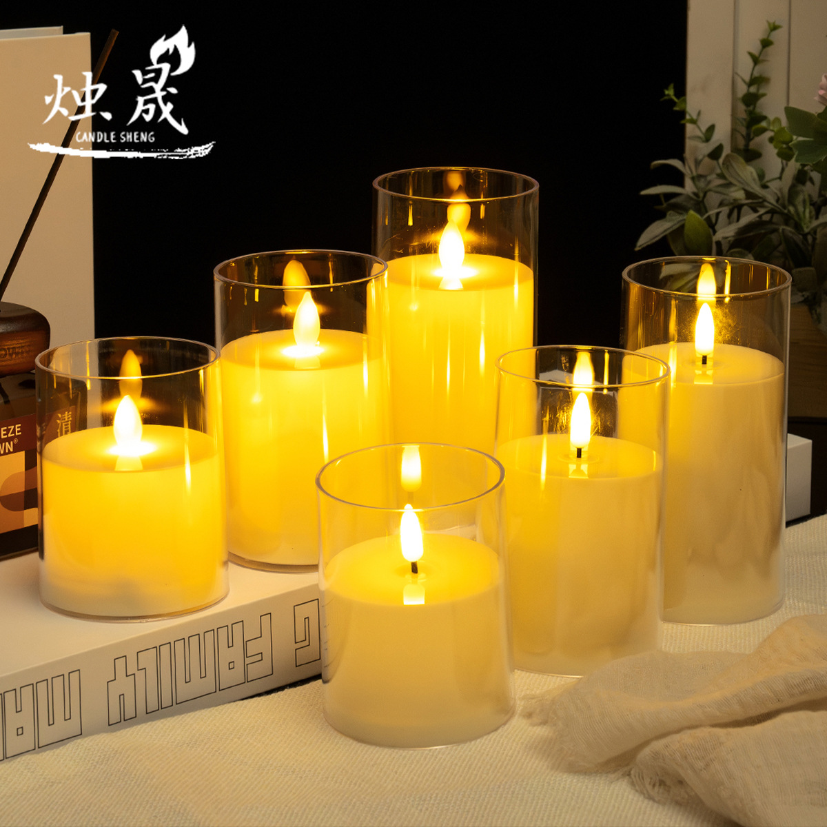 LED velas electrónicas concierto de velas decoración guión matar la luz de la atmósfera luz de la noche de Navidad vela de control remoto