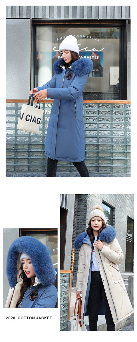 Women's Mid-length Cotton Coat With Fur Collar For Winter Style_voghion.com