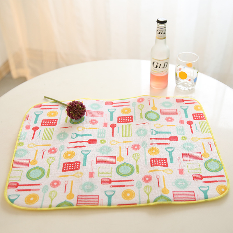 Cocina encimera de drenaje placemat montaña esponja de microfibra aislamiento térmico estera absorbente estera seca estera antideslizante al por mayor