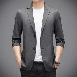 男士时尚长袖西服春秋季新款修身男装休闲韩版小西装领夹克外套衫