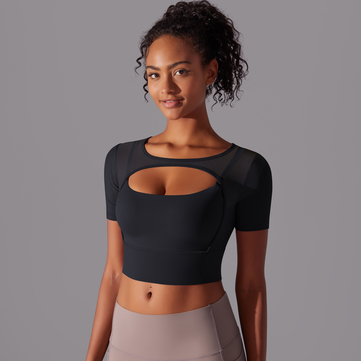 182g Weight Short Sleeve Sleeve Length Pullovers Placket Type Nylon, Spandex Fabric Type Short Top Length T-shirt Tops Type Yoga, Sports Occasion Round Neck Neckline Solid Color Pattern Women Gender Hollow Out Craft Fitness Sport Style Solid Color Nylon Spandex Round Neck Hollow Out Active Tops T-shirt 27