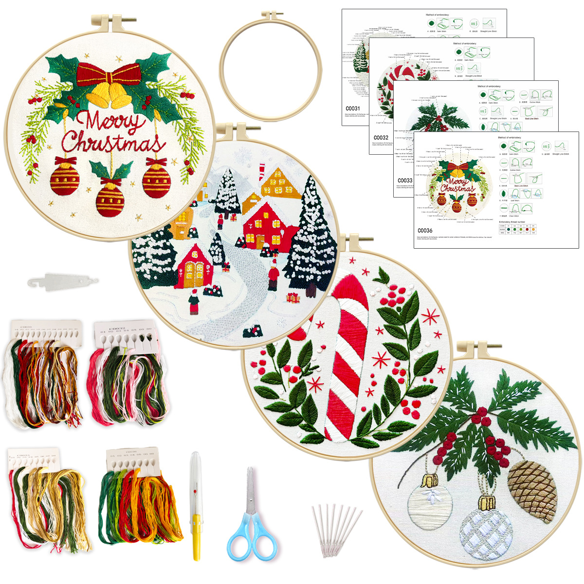 Bolsas de materiales de bordado transfronterizas explosivas de Navidad dos algodón de alta calidad bordado fábrica de decoración del hogar al por mayor