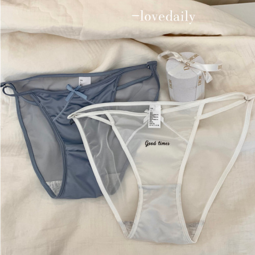 High-sexy goddess ~ Japanese thin milk silk women's low-waist underwear with high slits sexy pure desire girls' briefs